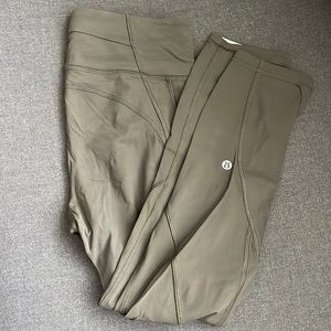 Lululemon Army Green Fast and Free Cropped Leggings